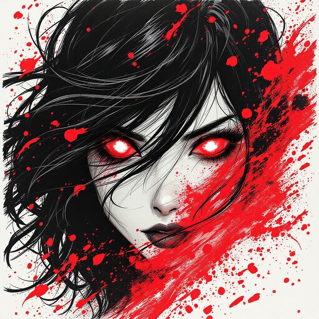 Ink in alert mode — both eyes red